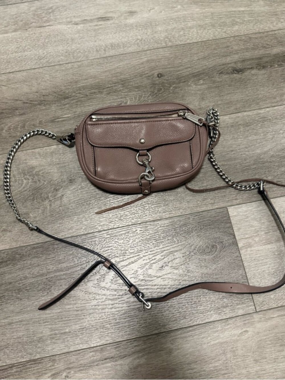 Rebecca Minkoff Blythe leather brown purple gray Crossbody Bag